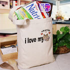 Love My Cat Personalized Canvas Tote Bag